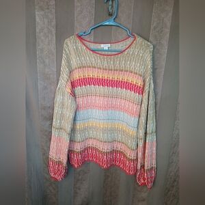 💎 Sundance Women' Top Multicolor Striped Sweater